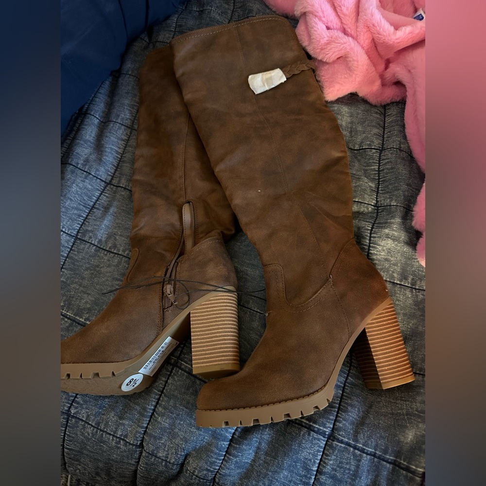 Knee high brown boots